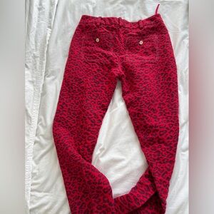 Red Leopard Print Women pants